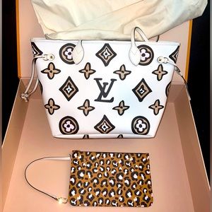 LOUIS VUITTON Monogram Wild At Heart Neverfull MM Cream. Brand new in box!!!